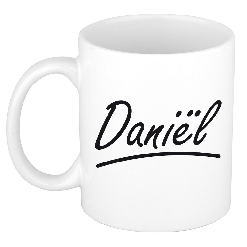 Daniel voornaam kado beker-mok sierlijke letters gepersonaliseerde mok met naam
