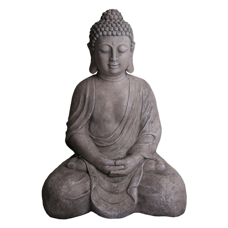 Decoratie Boeddha beeld grijs 71 cm