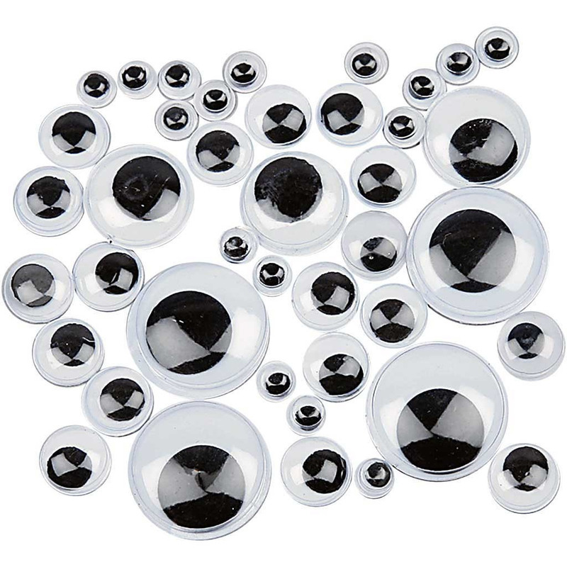 Decoratie oogjes-wiebel oogjes 4-20 mm 1100 stuks