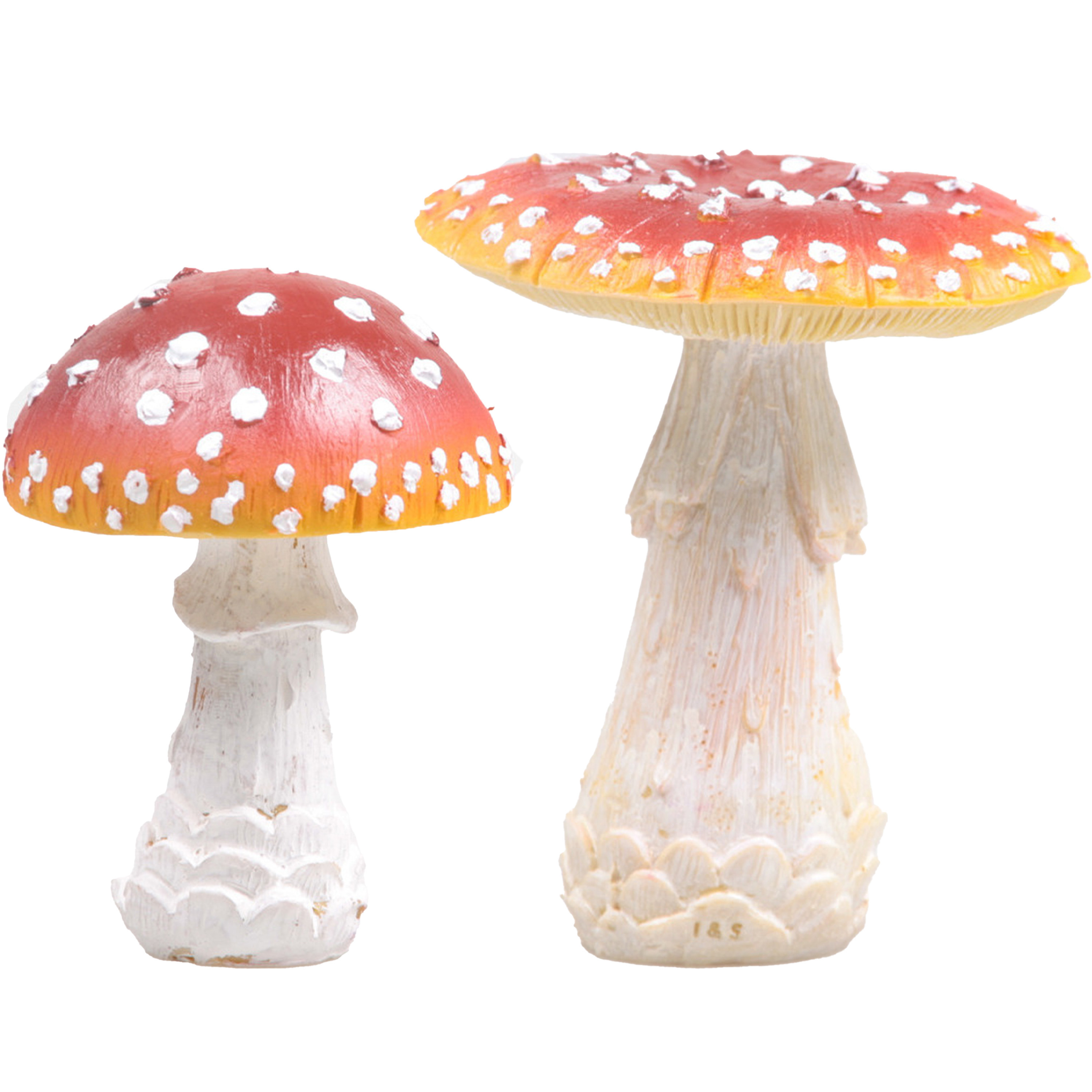 Decoratie paddenstoelen setje met 2x vliegenzwam paddenstoelen herfst thema