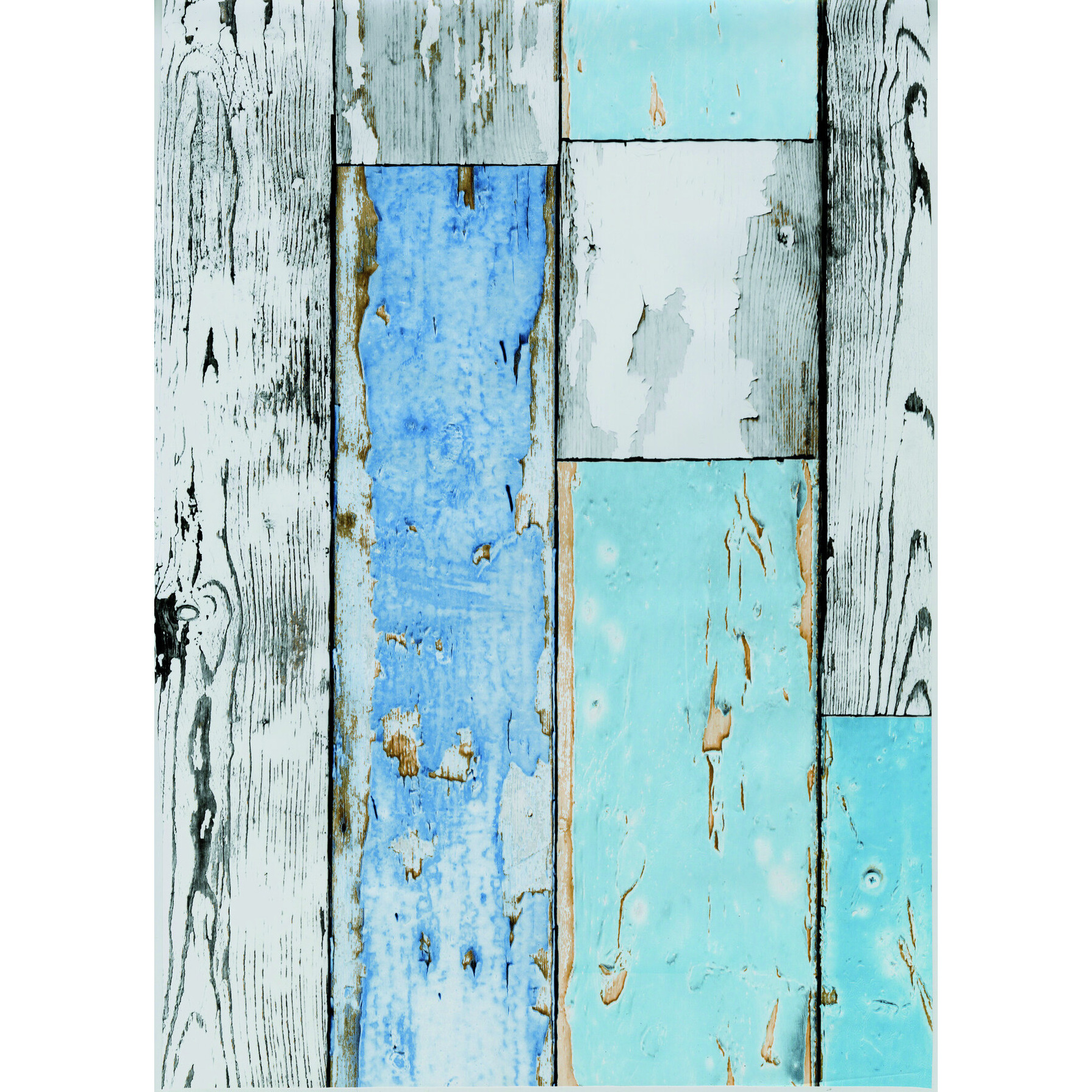 Decoratie plakfolie houten planken look blauw-grijs 45 cm x 2 meter zelfklevend