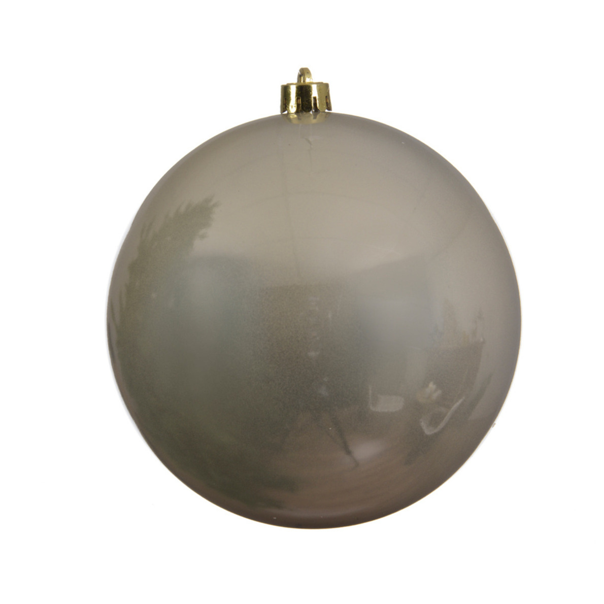 Decoris kerstbal groot formaat D20 cm licht champagne plastic