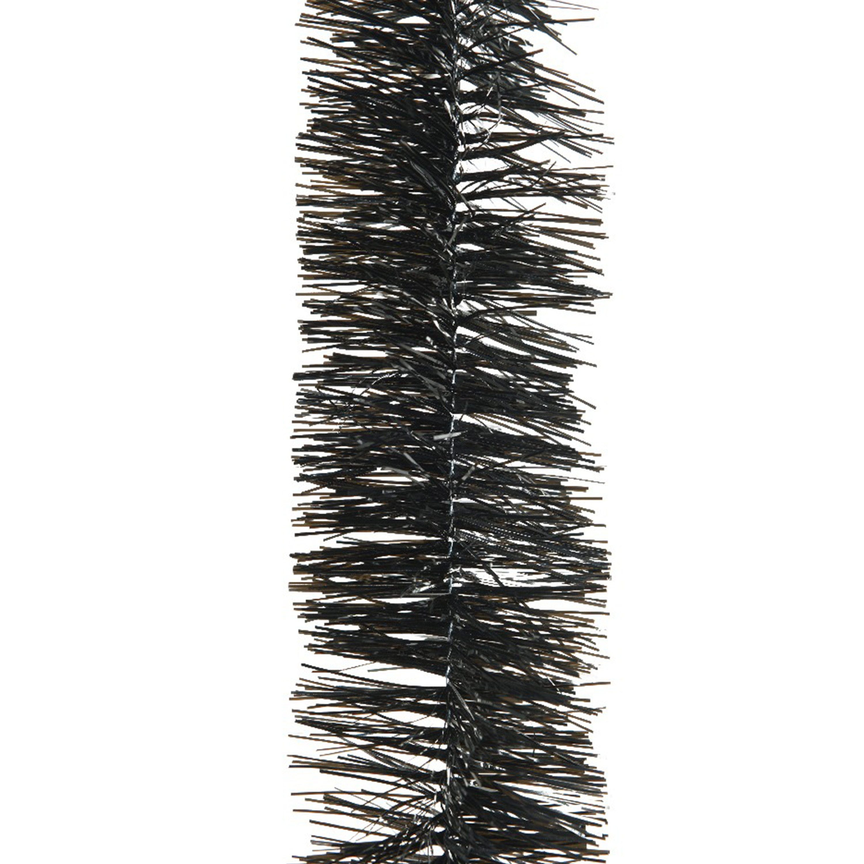 Decoris kerstslinger zwart 270 x 7 cm folie-tinsel lametta