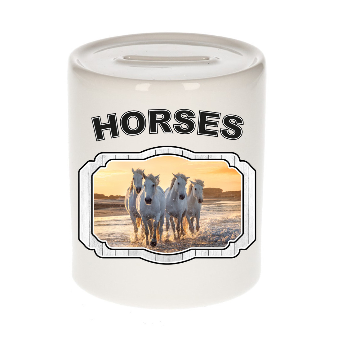 Dieren liefhebber wit paard spaarpot paarden cadeau