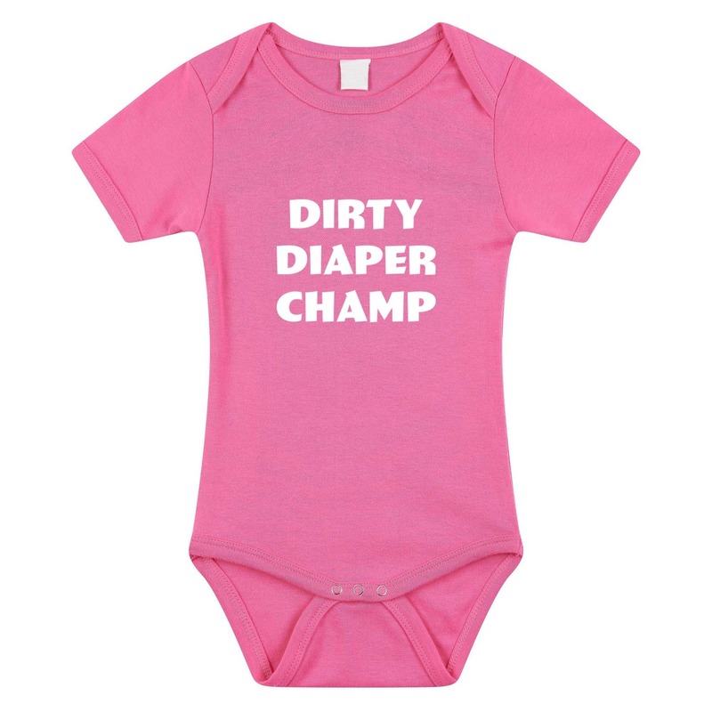 Dirty Diaper Champ kraamcadeau rompertje roze meisjes