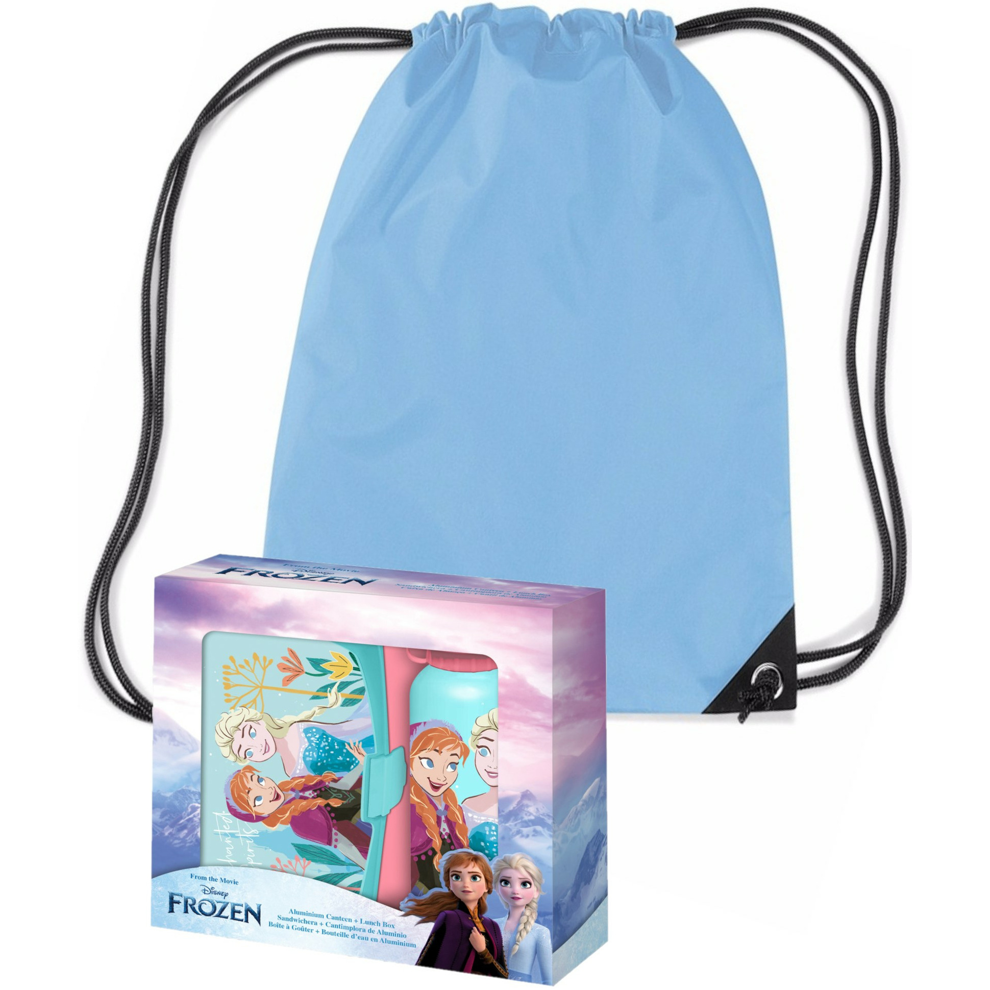 Disney Frozen lunchbox set voor kinderen 3-delig blauw incl. gymtas-schooltas