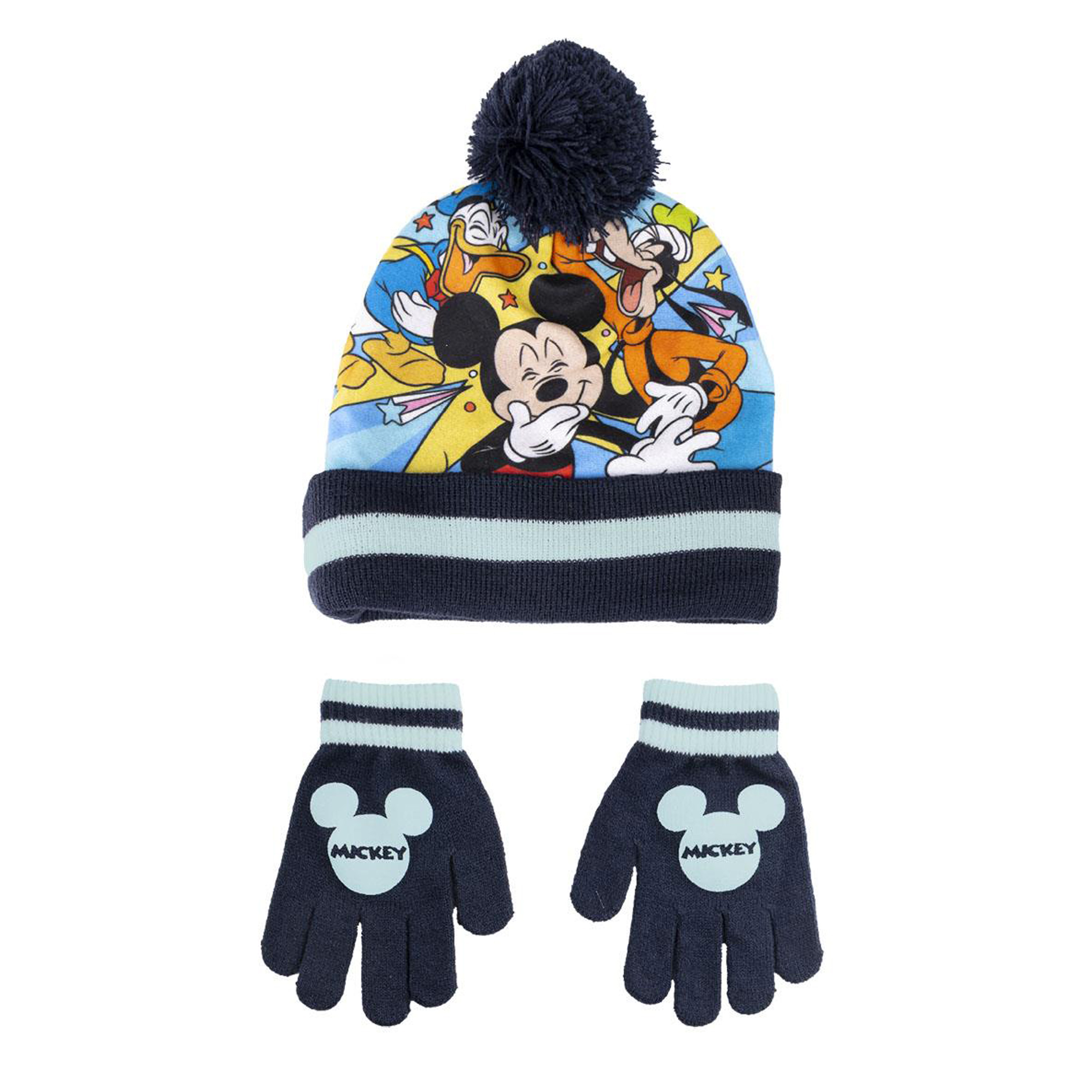 Disney Mickey Mouse 2-delig winterset muts-handschoenen zwart voor kinderen