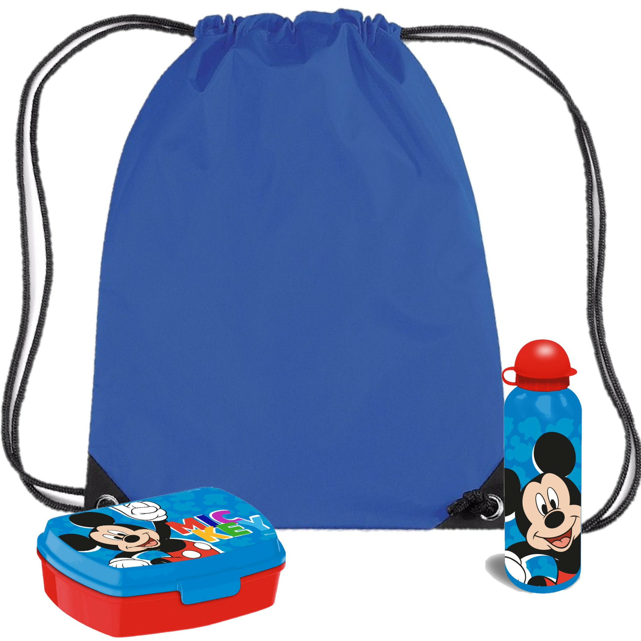 Disney Mickey Mouse lunchbox set voor kinderen 3-delig blauw incl. gymtas-schooltas