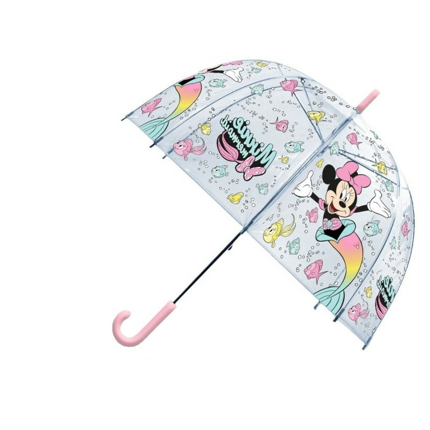 Disney Minnie Mouse paraplu voor kinderen licht roze-blauw D61 cm