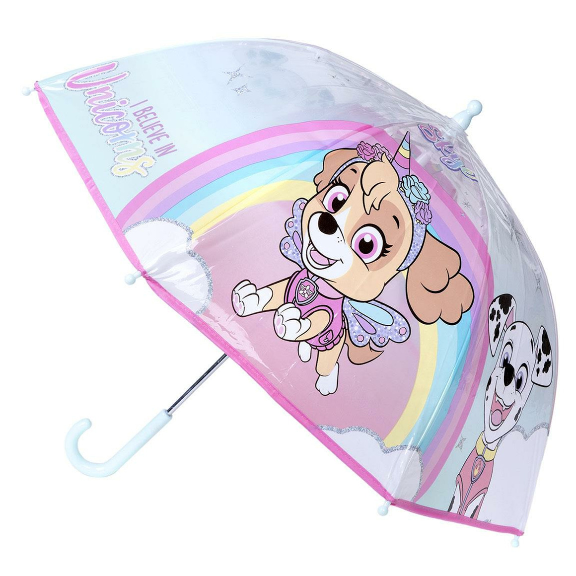 Disney Paw Patrol Skye paraplu transparant-roze D71 cm voor kinderen