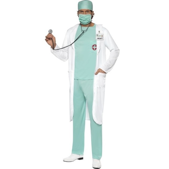 Dokter verkleedkleding met jas voor heren