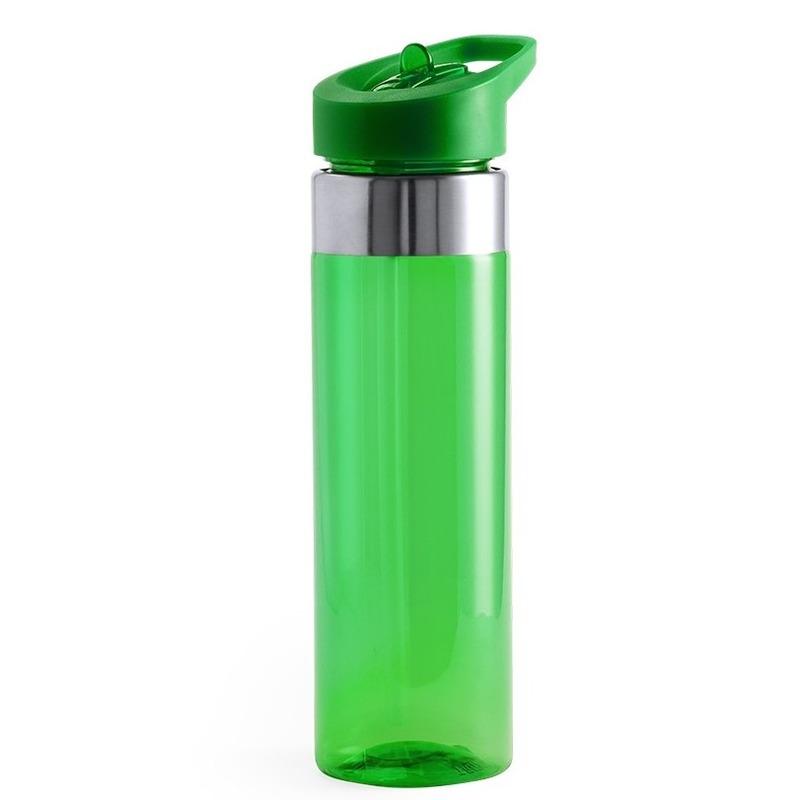 Drinkfles-waterfles groen met schroefdop en RVS 650 ml