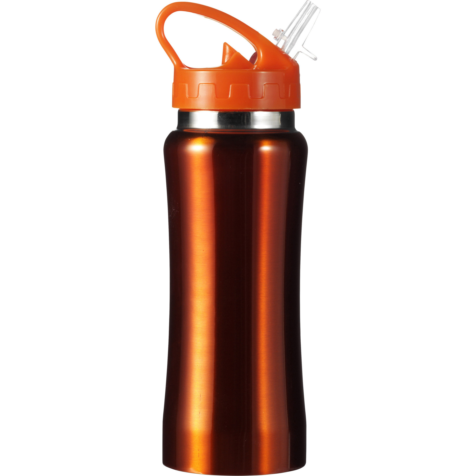 Drinkfles-waterfles-sport bidon oranje staal 600 ml