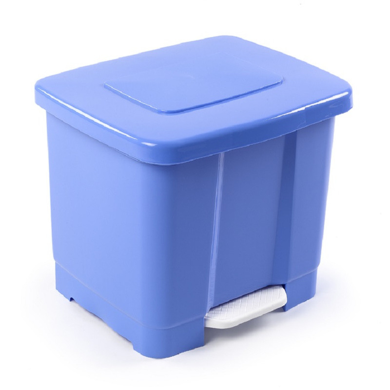 Dubbele afvalemmer-vuilnisemmer blauw 35 liter met deksel en pedaal