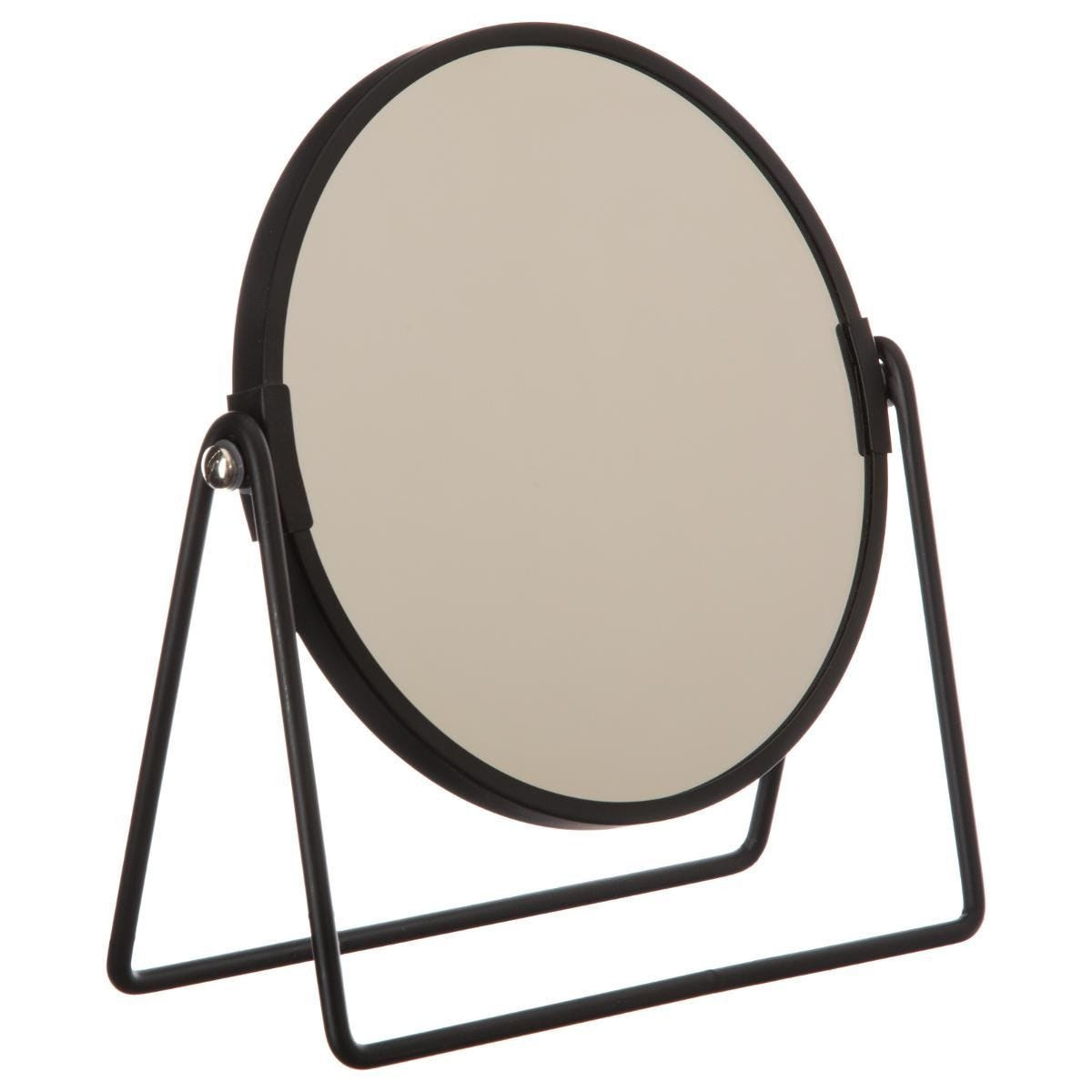 Dubbele make-up spiegel-scheerspiegel op voet 19 x 8 x 21 cm zwart