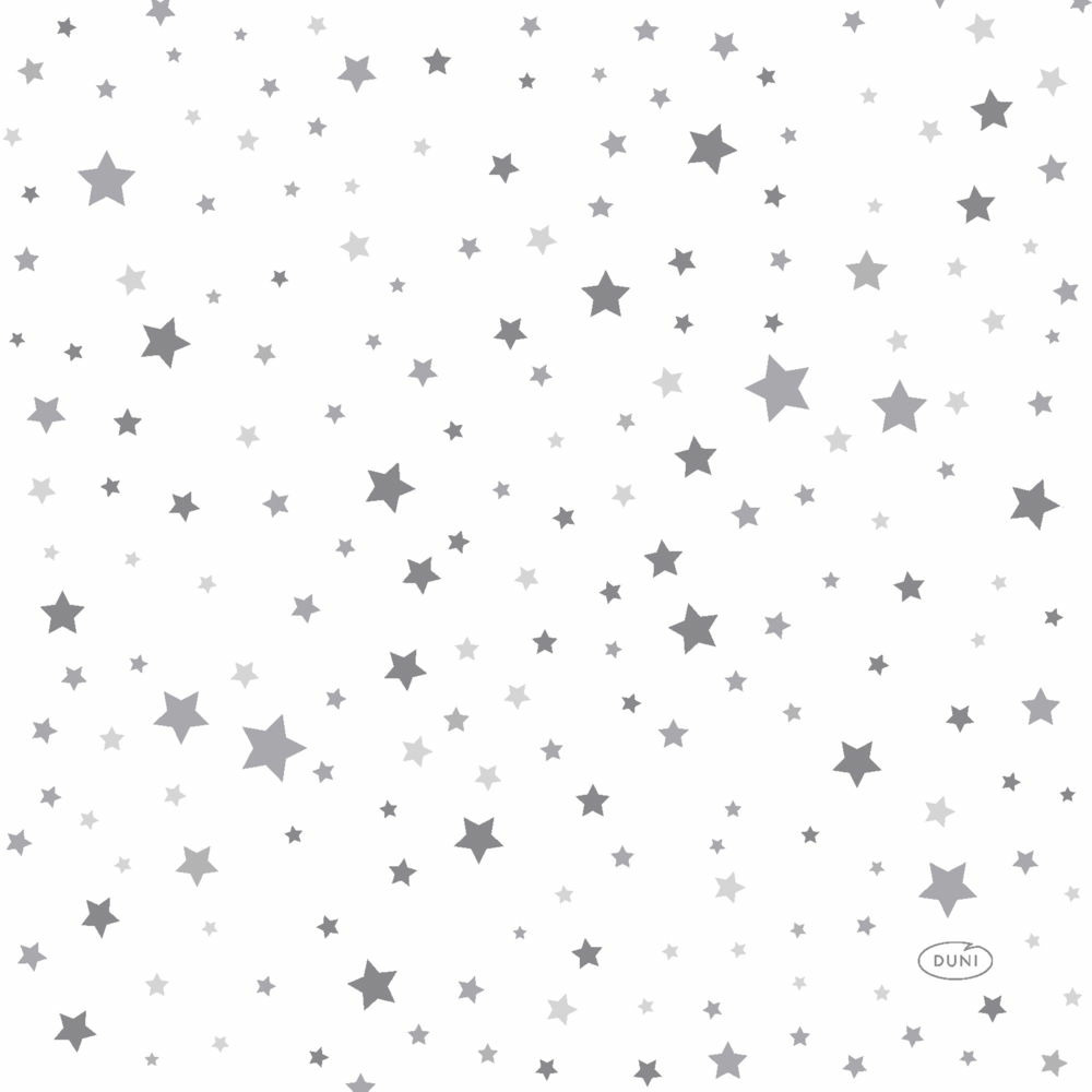 Duni kerst thema servetten 20x st 33 x 33 cm wit met sterren