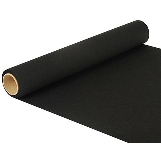 Duni tafelloper papier zwart 480 x 40 cm Tafellopers-placemats