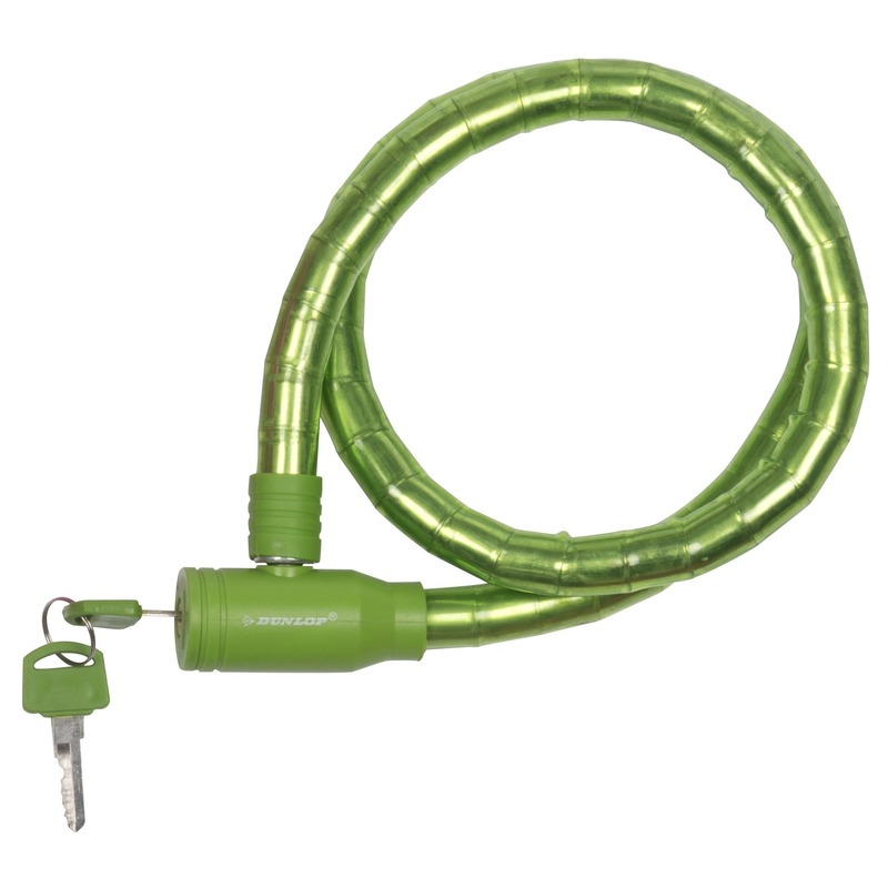 Dunlop kabelslot groen plastic coating 80 cm