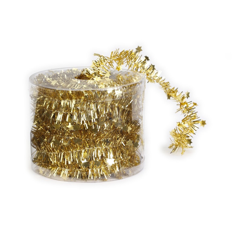 Dunne folie slingers goud 3,5 x 700 cm kerstslinger