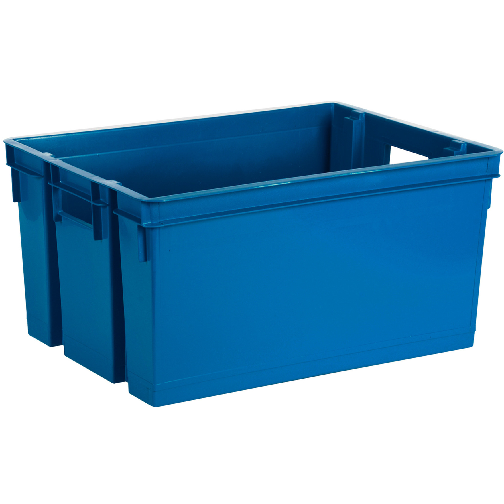 EDA Opbergbox-opbergkrat 50 L blauw kunststof 56 x 41 x 29 stapelbaar-nestbaar