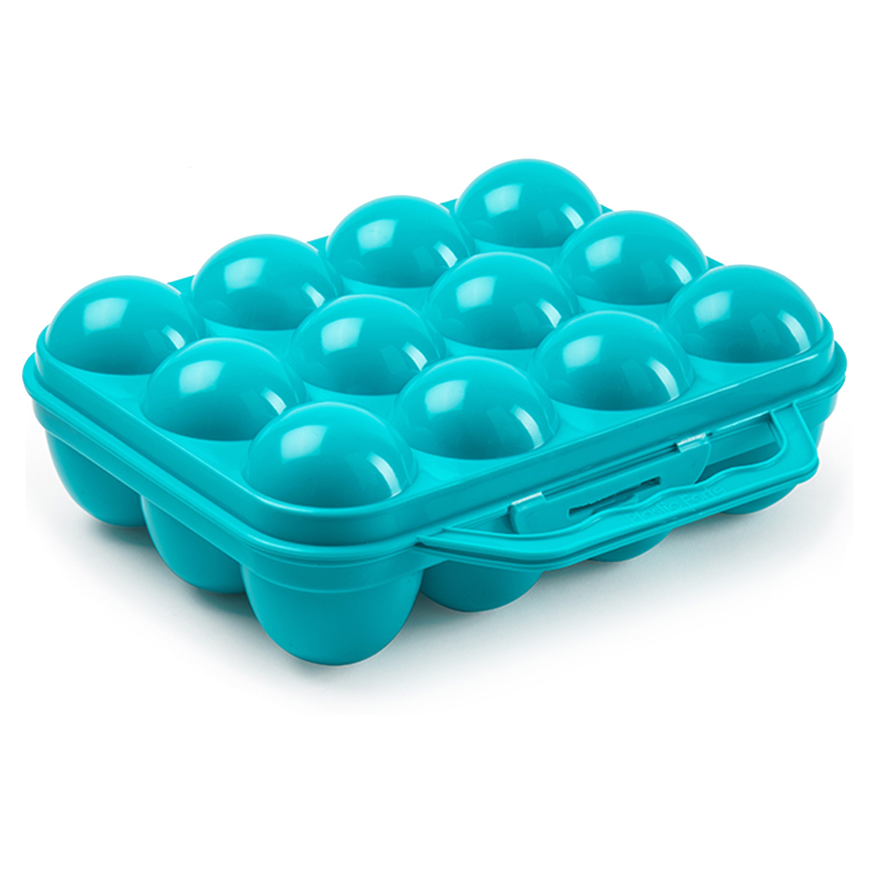Eierdoos koelkast organizer eierhouder 12 eieren blauw kunststof 20 x 18,5 cm