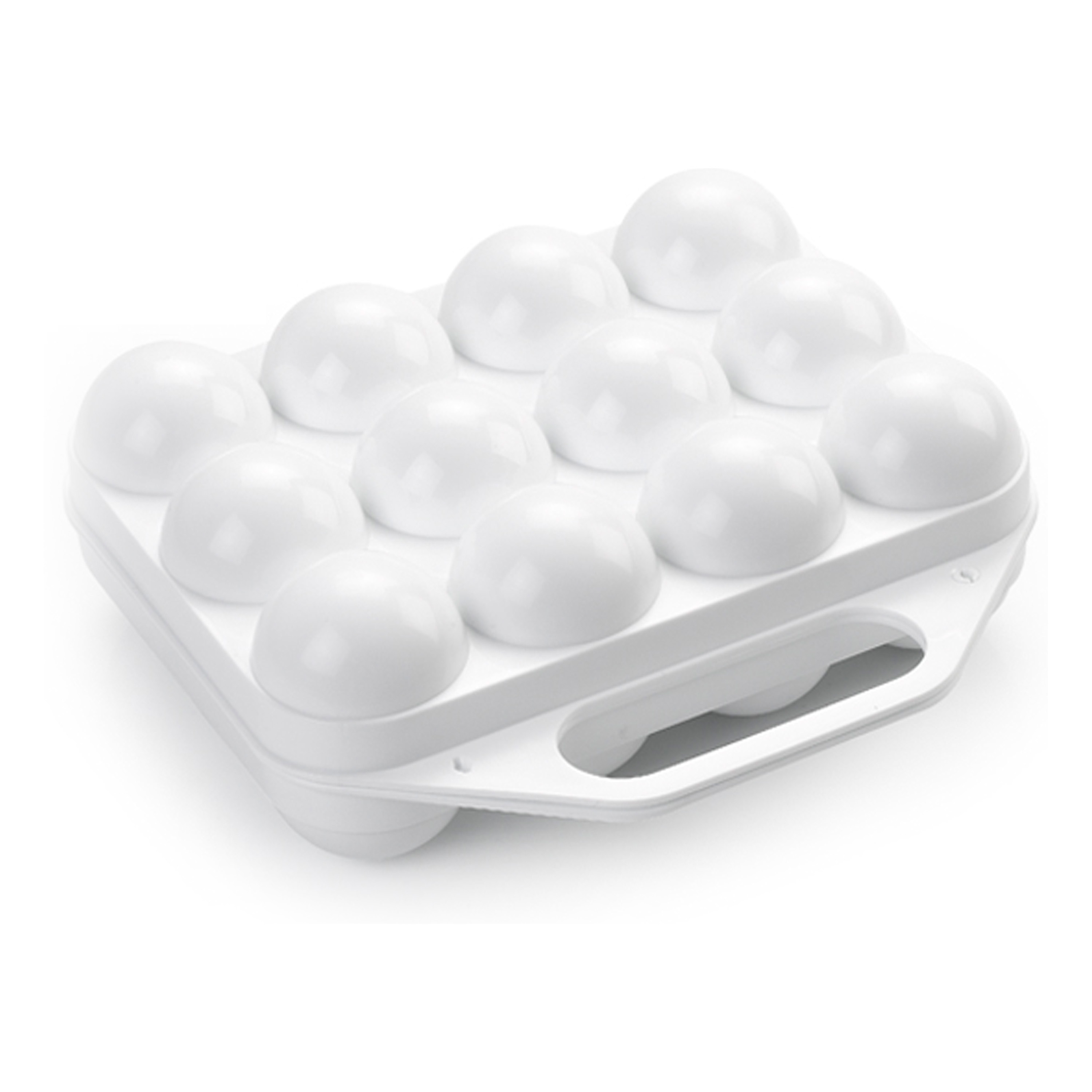 Eierdoos koelkast organizer eierhouder 12 eieren wit kunststof 20 x 19 cm