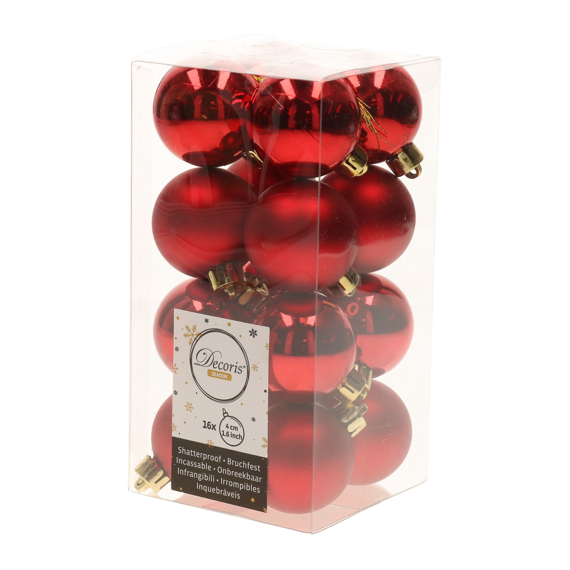 Elegant Christmas kerstboom decoratie kerstballen rood 16 stuks