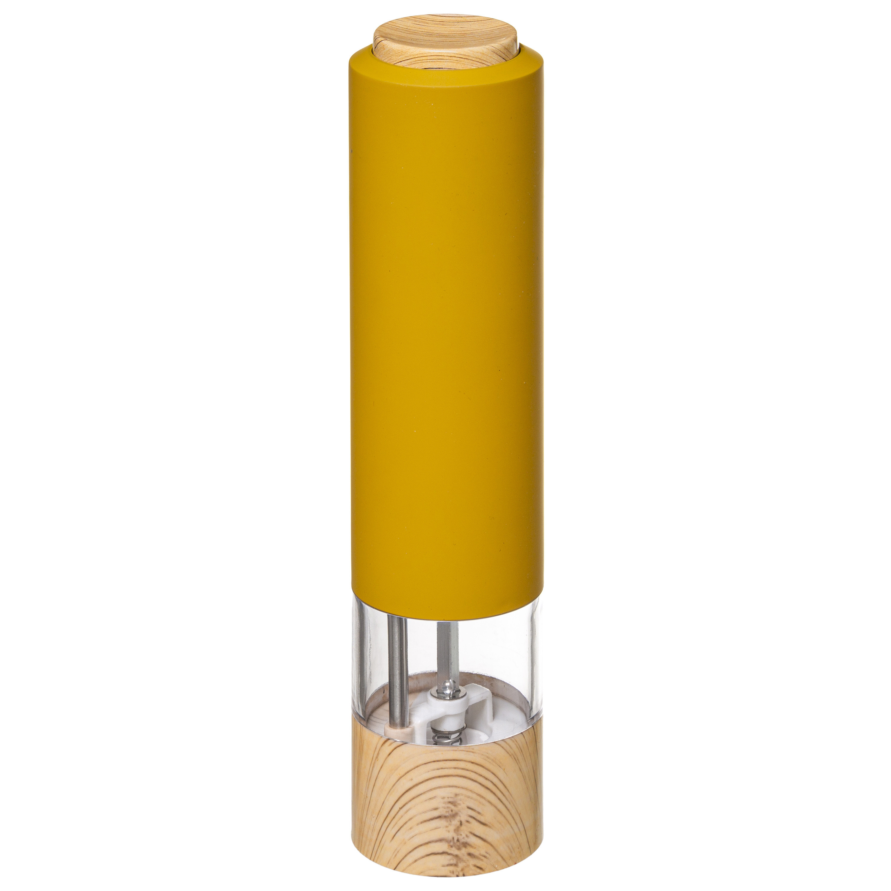 Elektrische pepermolen kunststof oranje 22 cm inclusief 4x AA batterijen
