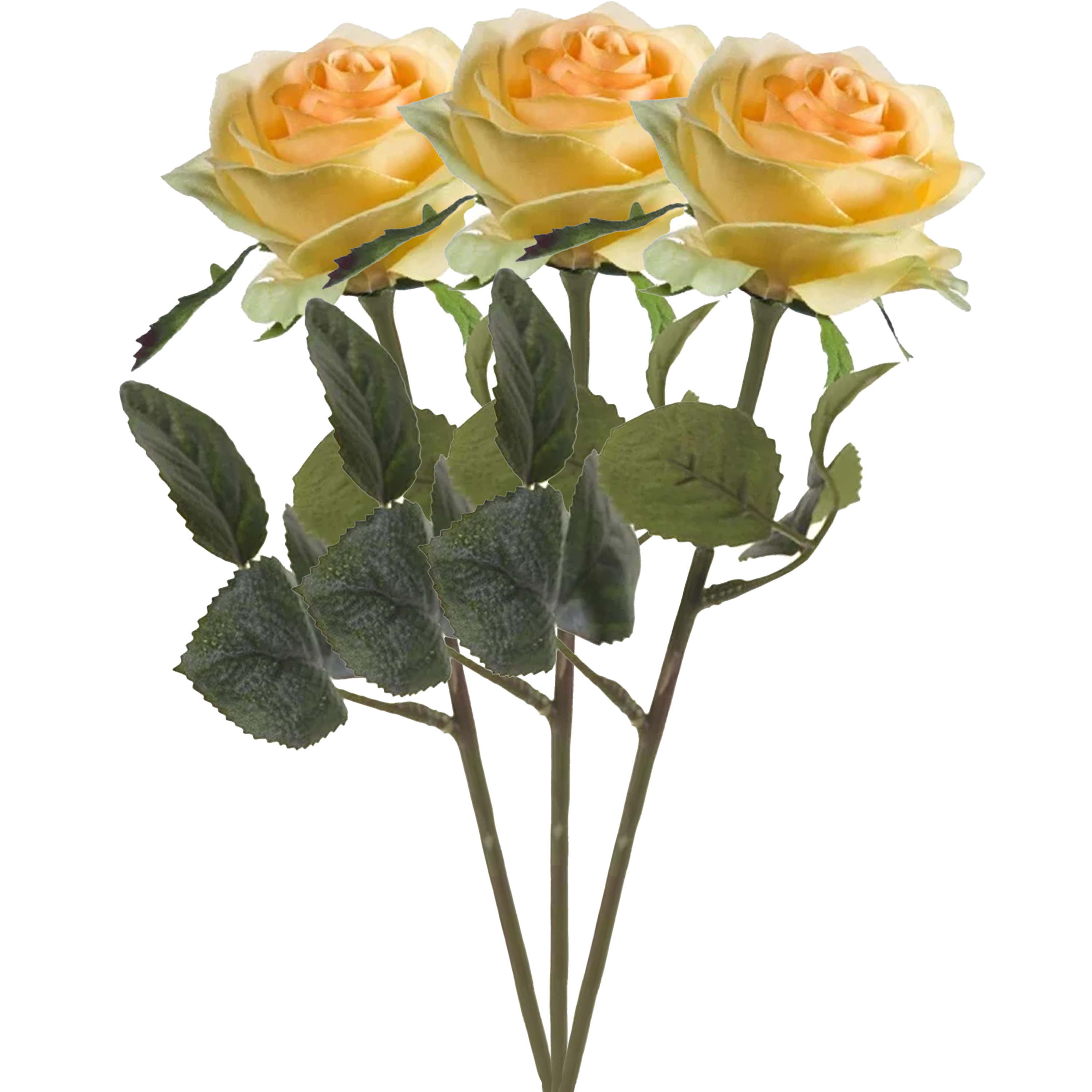 Emerald Kunstbloem roos Simone geel 45 cm decoratie bloemen
