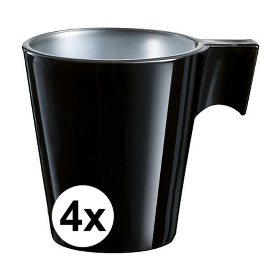 Espresso mokje zwart 4 stuks