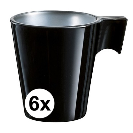 Espresso mokjes zwart 6 stuks