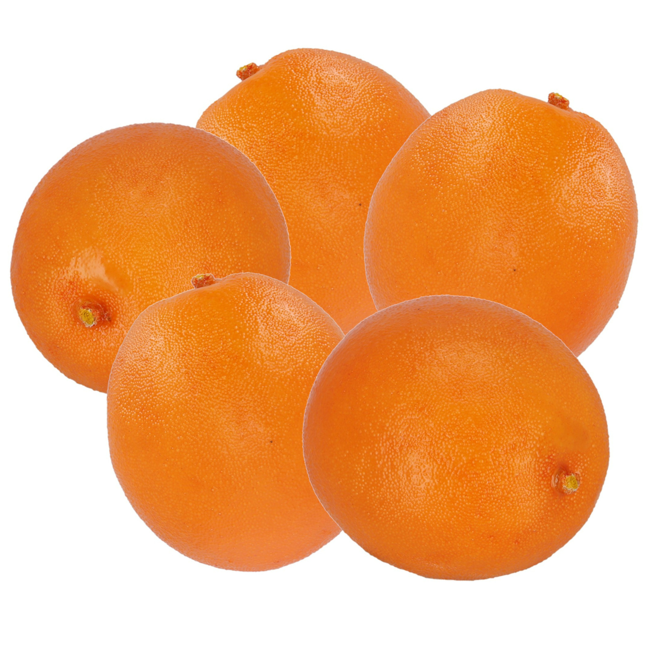 Esschert Design kunstfruit decofruit 5x sinaasappel-sinaasappels ongeveer 7.5 cm oranje
