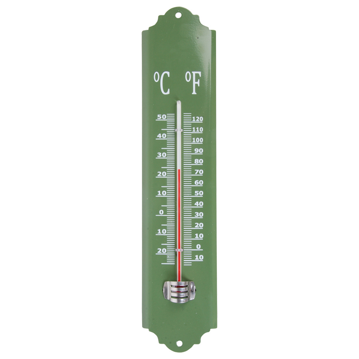 Esschert design thermometer voor binnen en buiten groen 30 x 7 cm Celsius-fahrenheit
