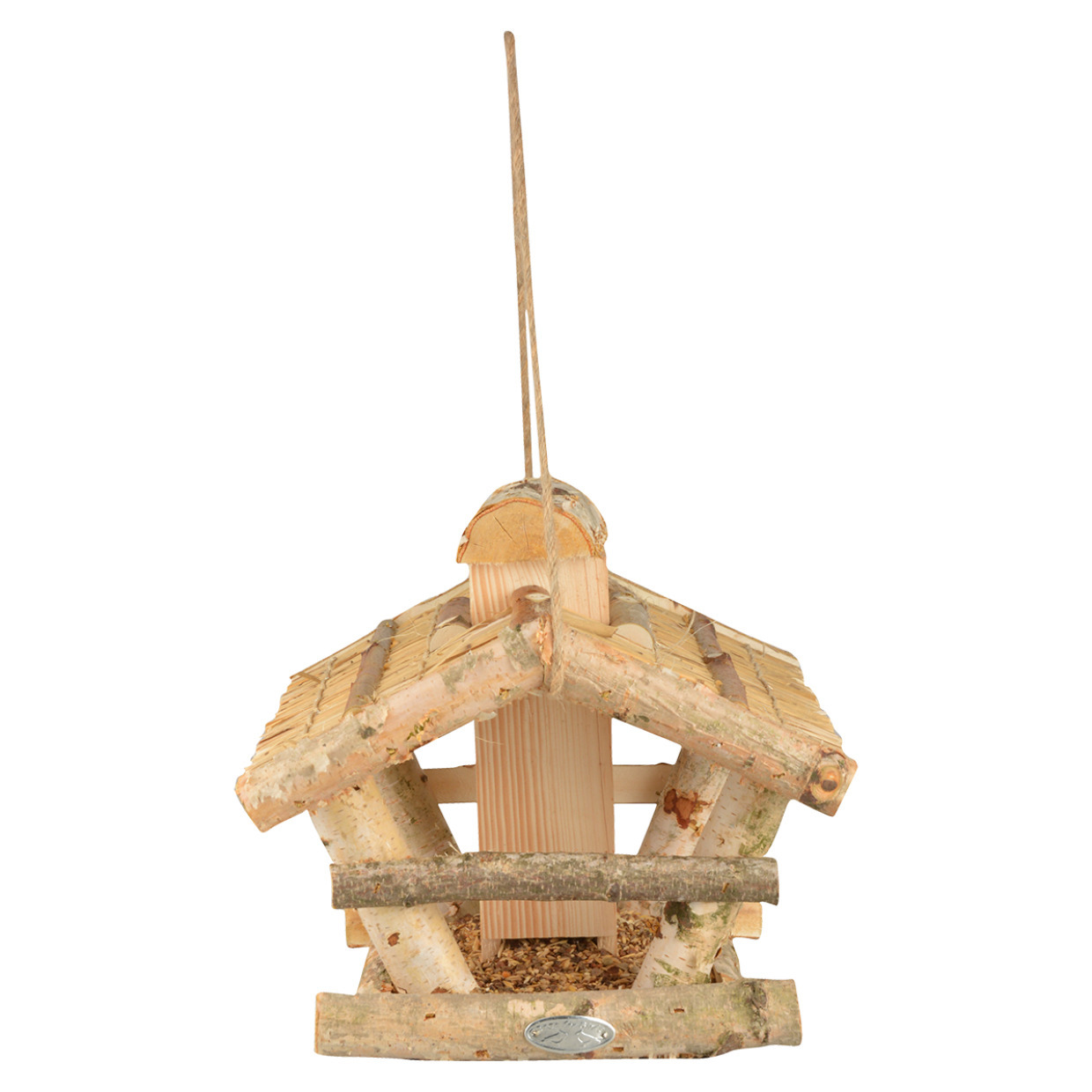 Esschert Design Vogelhuisje-voedersilo hout met silo 30 cm