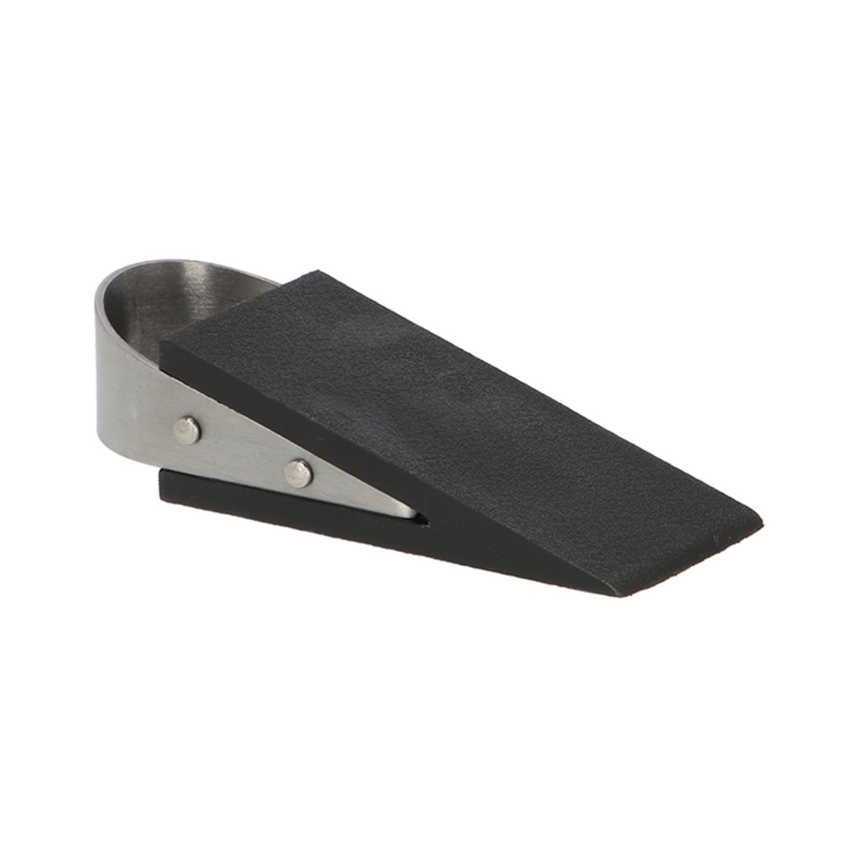 Esschert deurstopper-deurwig rvs-rubber zwart -Â anti-slip -Â 12 x 5 x 3 cm