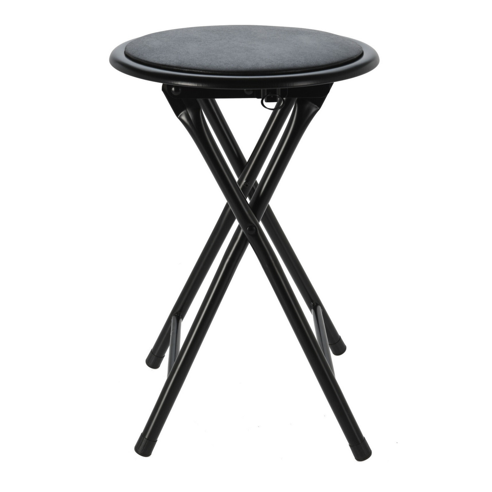 Excellent Houseware bijzet krukje-stoel Opvouwbaar zwart 45 cm