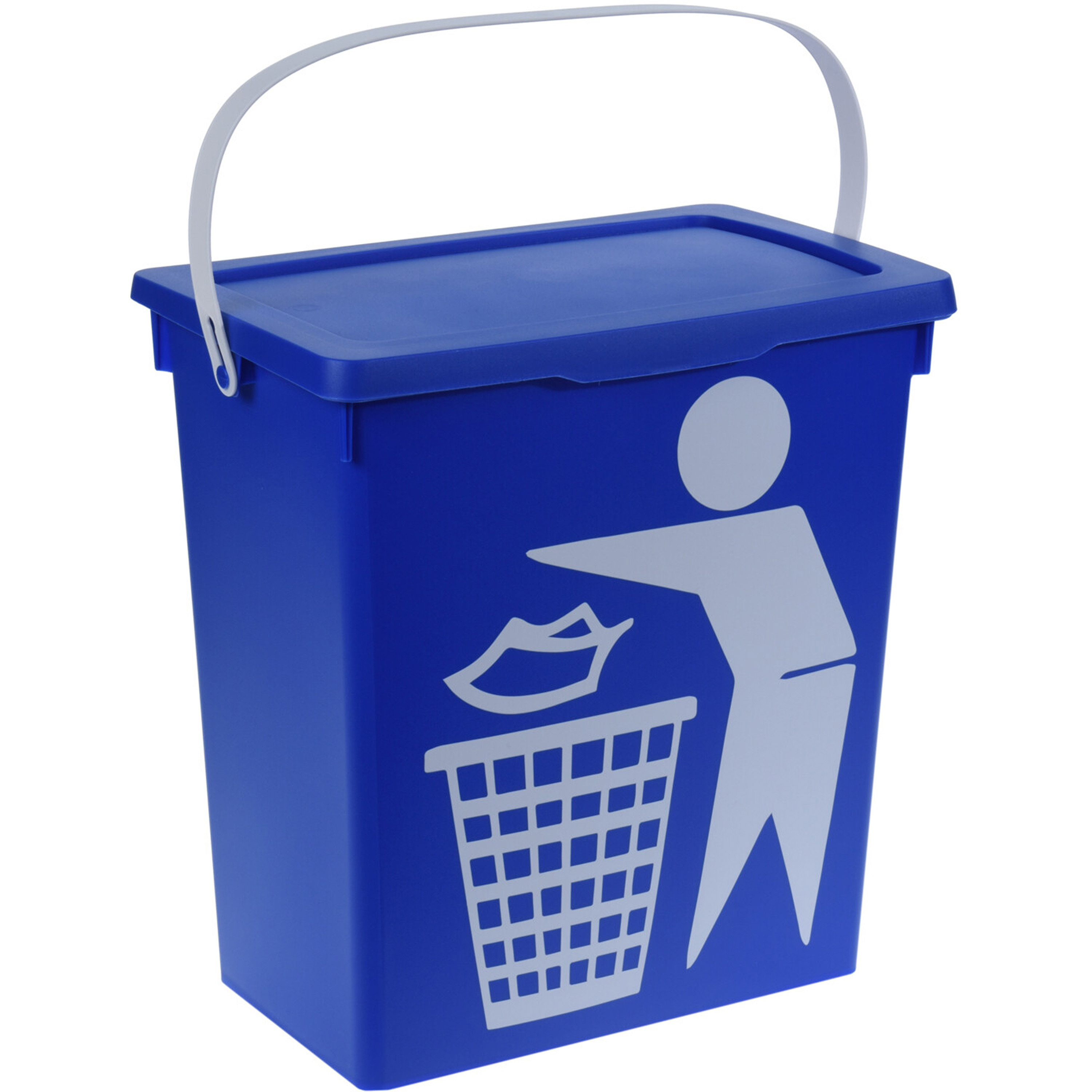Excellent Houseware Gft afvalbakje voor aanrecht 12L blauw afsluitbaar compostbakje