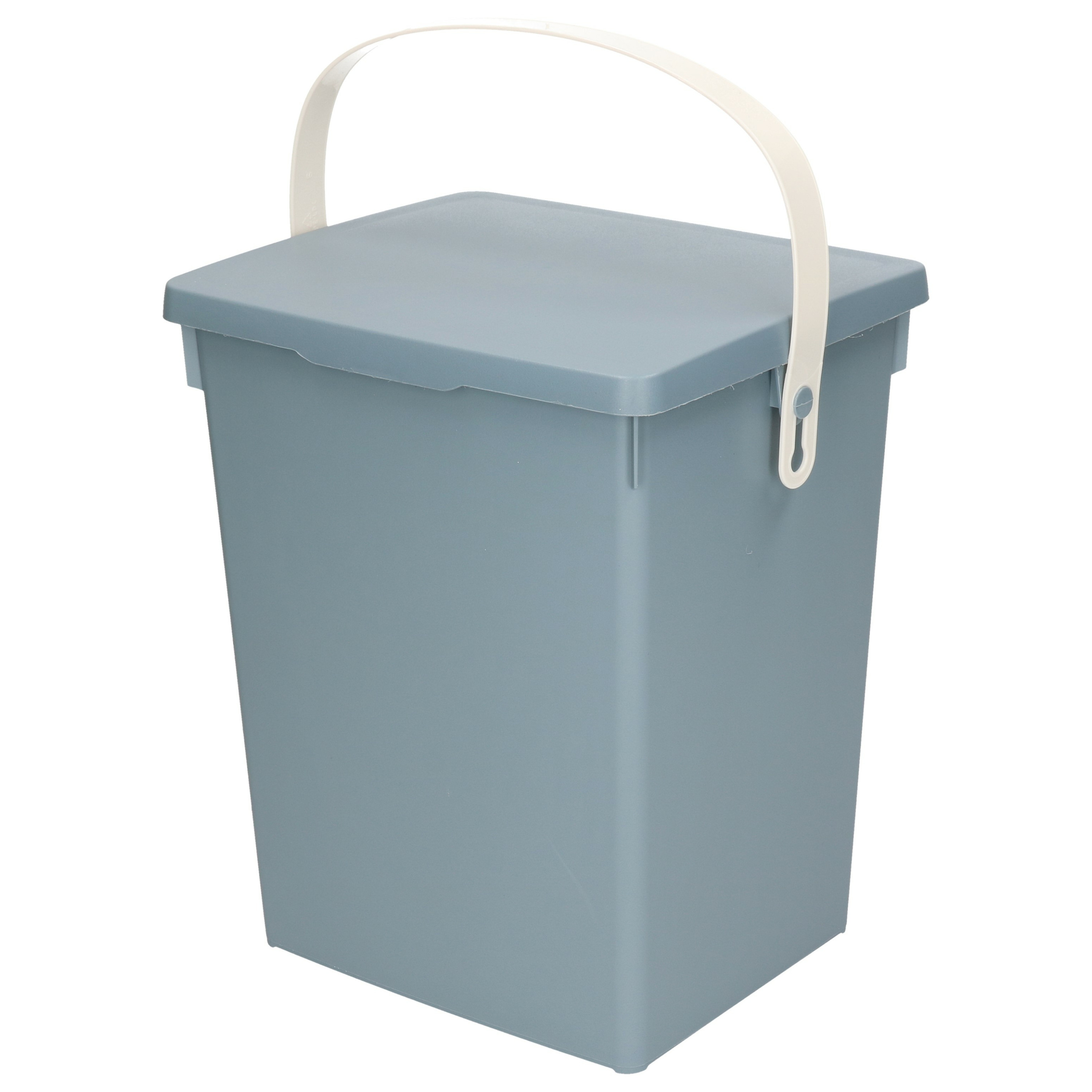 Excellent Houseware Gft afvalbakje voor aanrecht 5,5L klein blauw afsluitbaar compostbakje