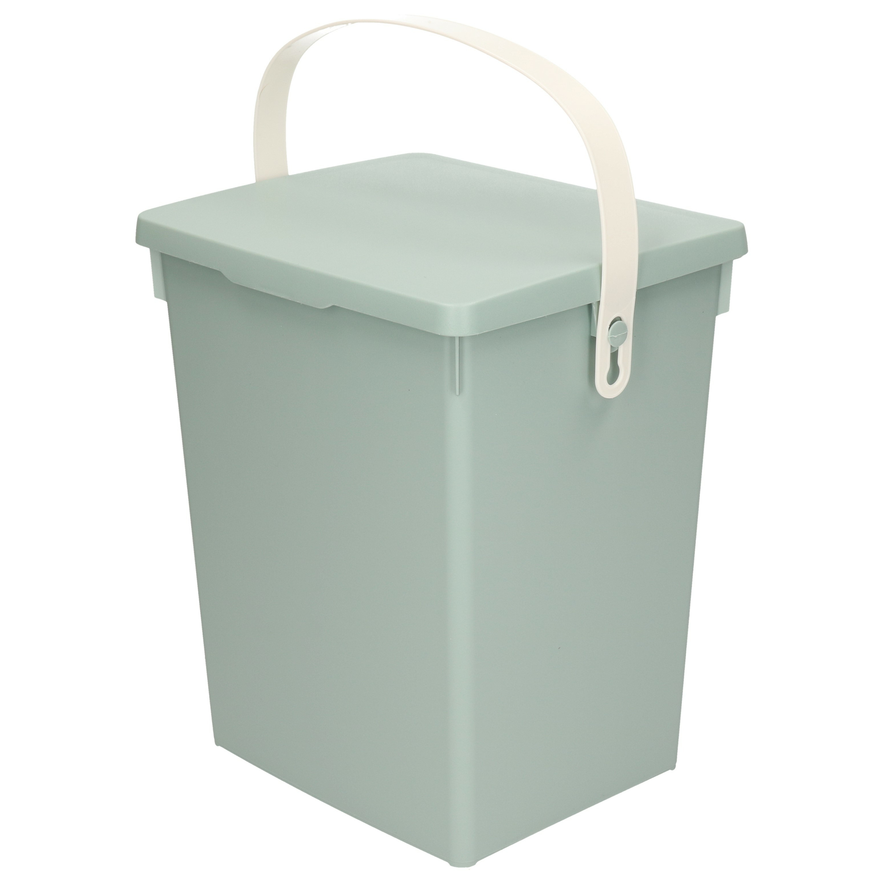 Excellent Houseware Gft afvalbakje voor aanrecht 5,5L klein mintgroen afsluitbaar compostbakje