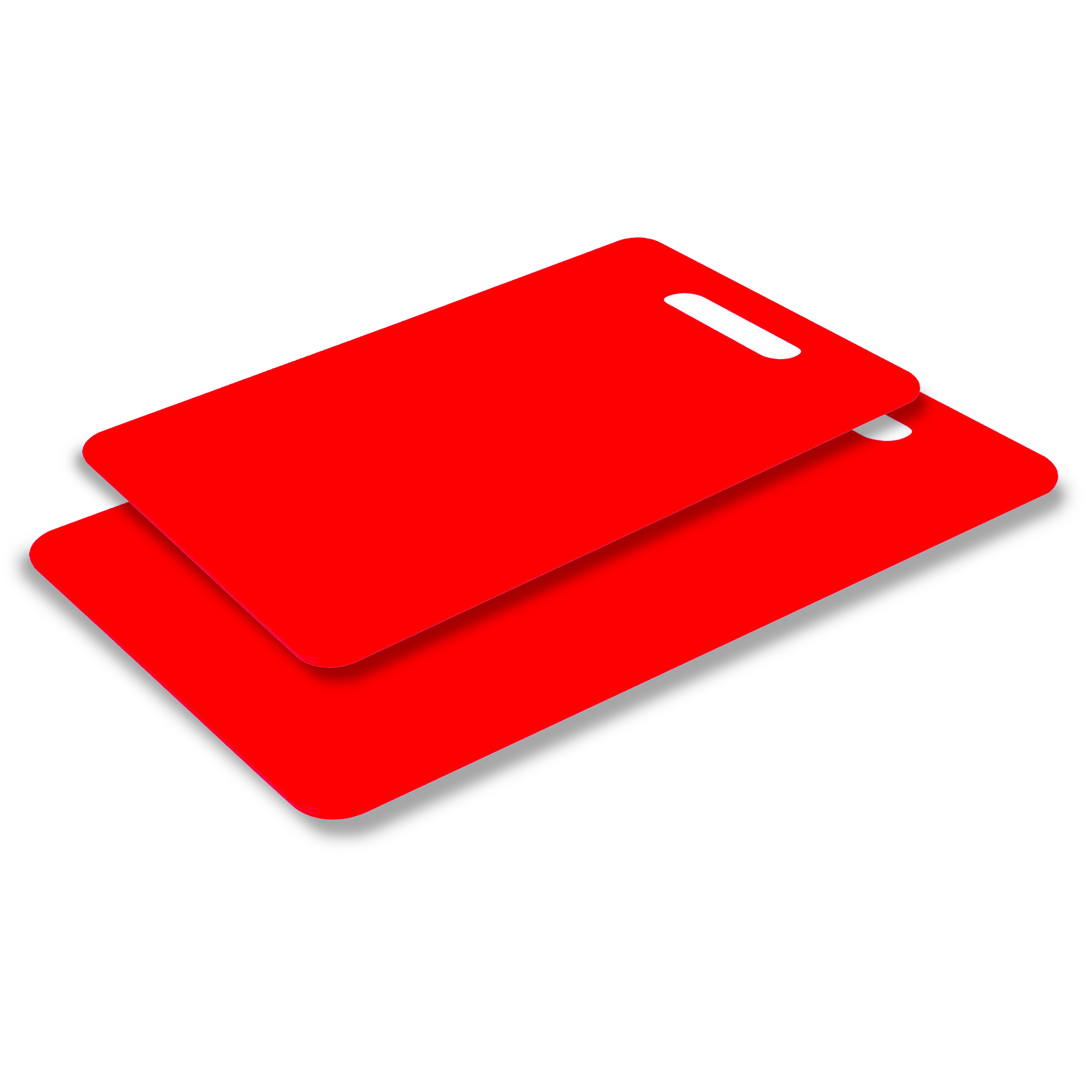 Excellent Houseware snijplank set van 2 formaten rood kunststof
