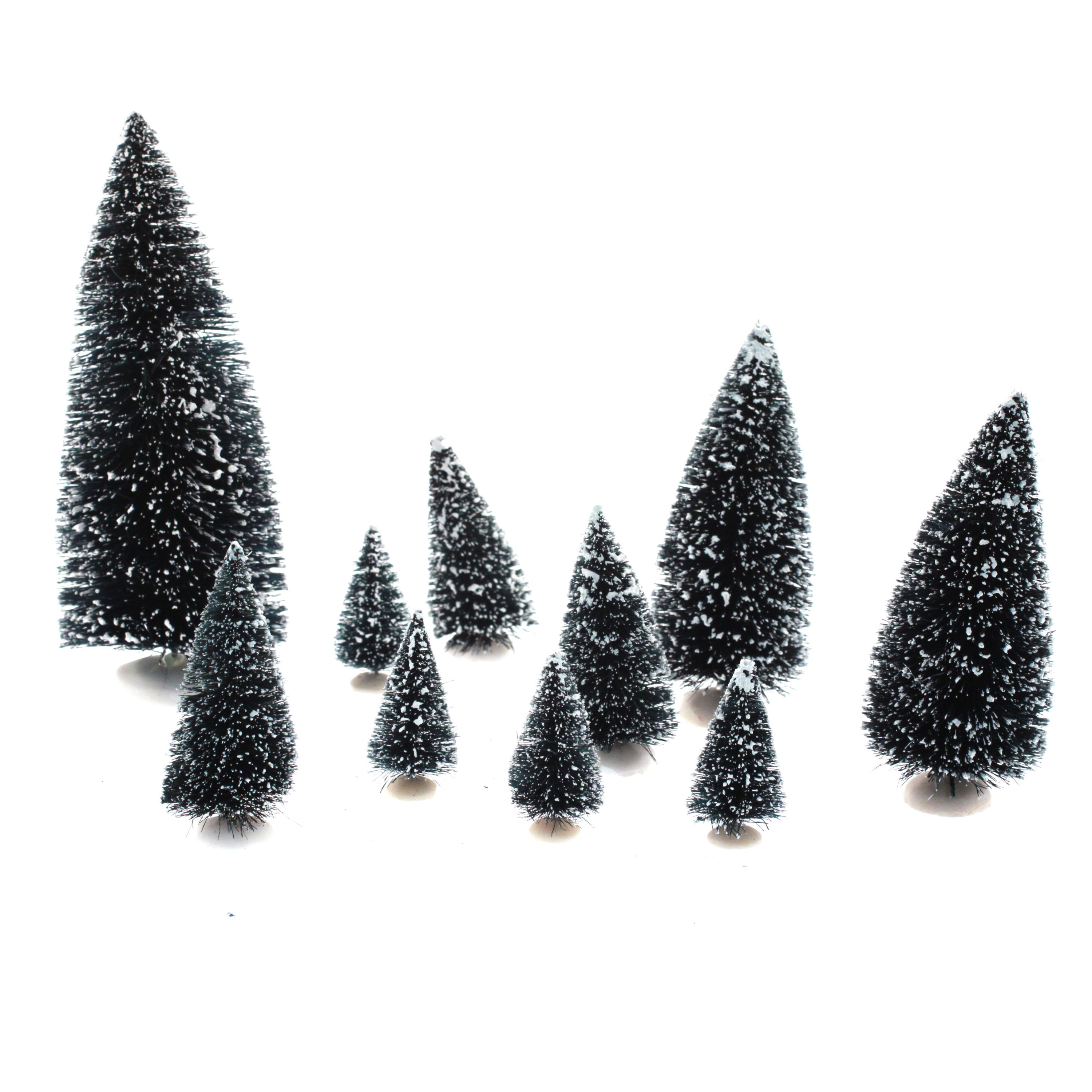 Feeric lights and christmas kerstdorp miniatuur boompjes 10x stuks