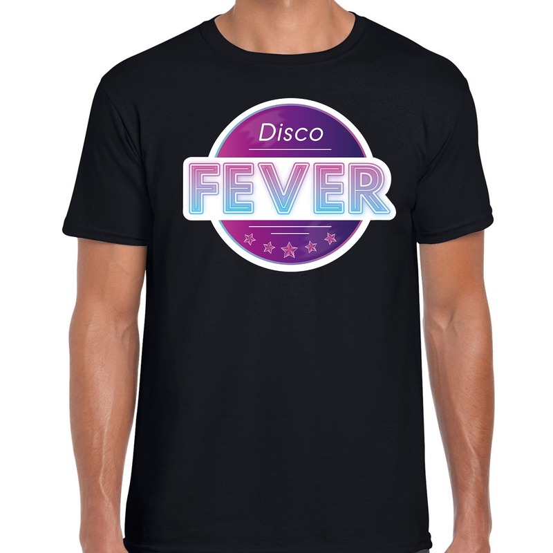 Feest shirt Disco fever seventies t-shirt zwart voor heren