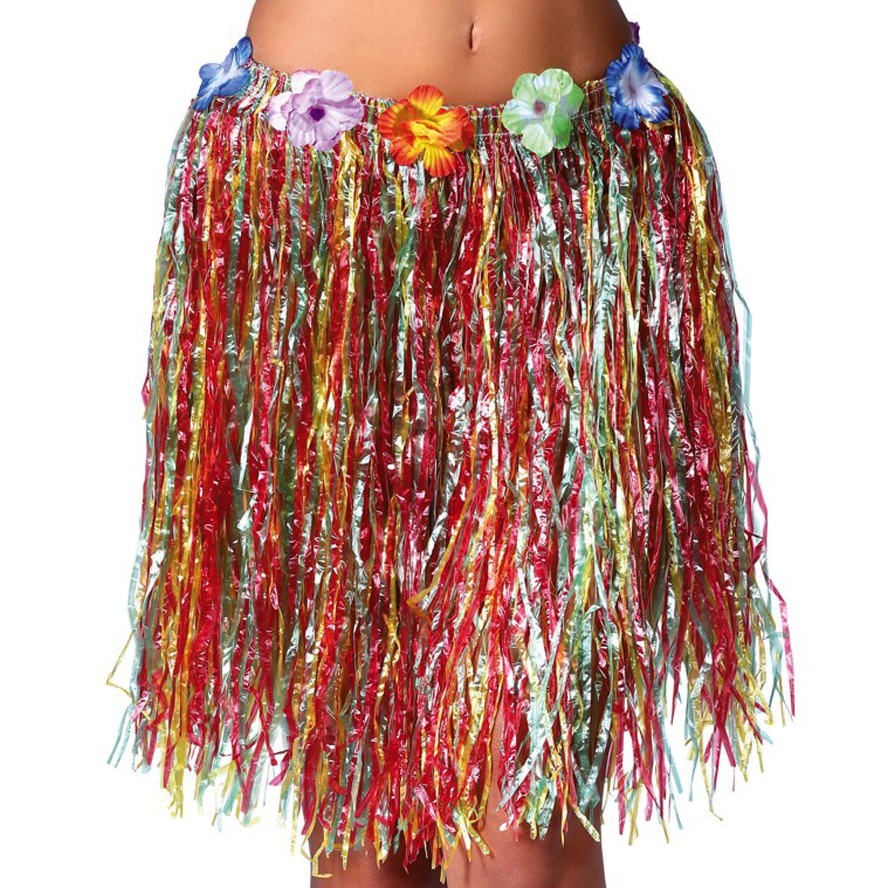 Fiestas Guirca Hawaii verkleed rokje voor volwassenen multicolour 50 cm hoela rok tropisch