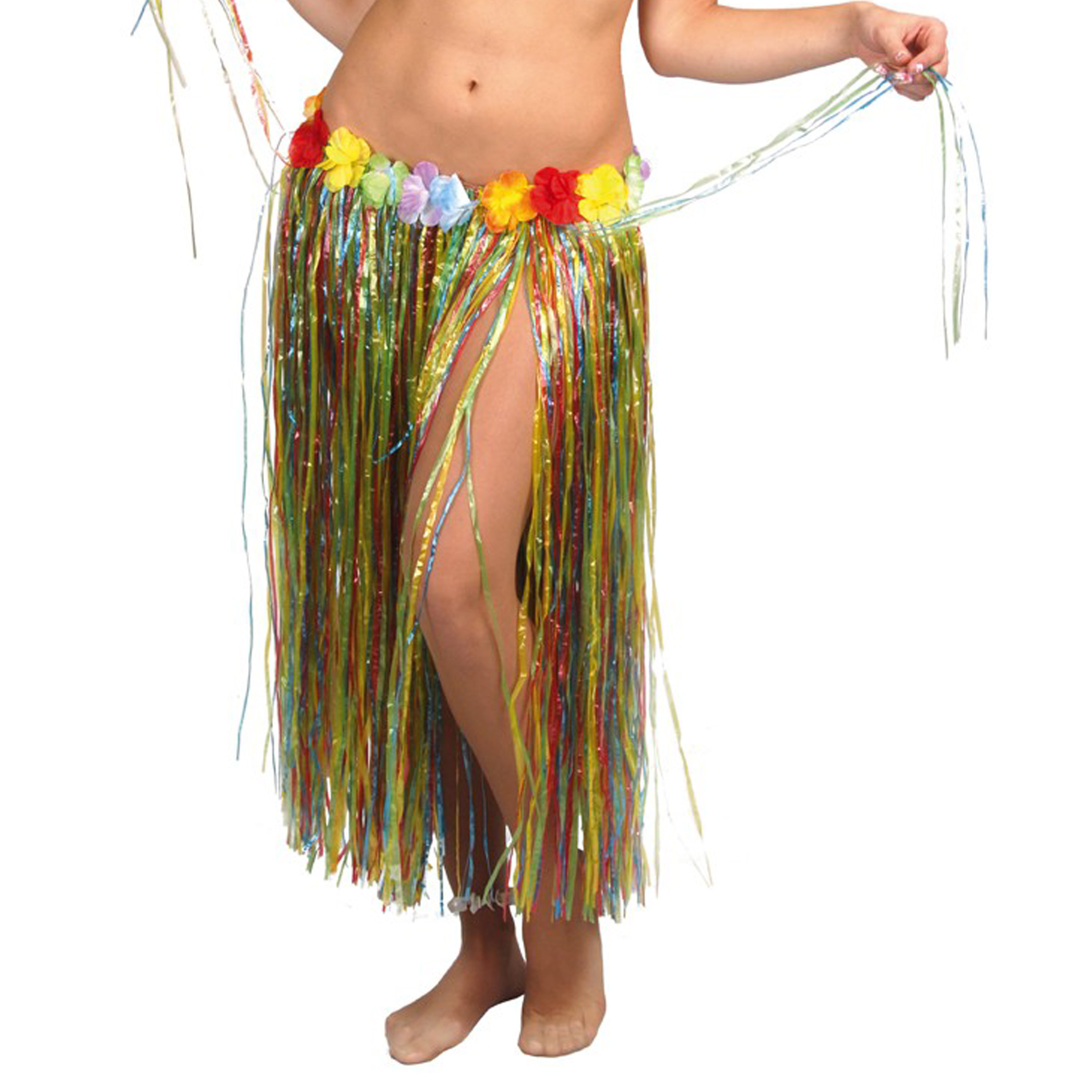 Fiestas Guirca Hawaii verkleed rokje voor volwassenen multicolour 75 cm hoela rok tropisch