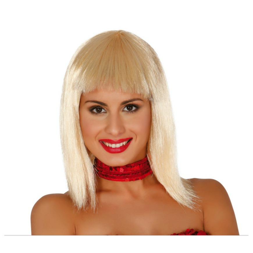 Fiestas Guirca Verkleed pruik halflang haar blond voor dames