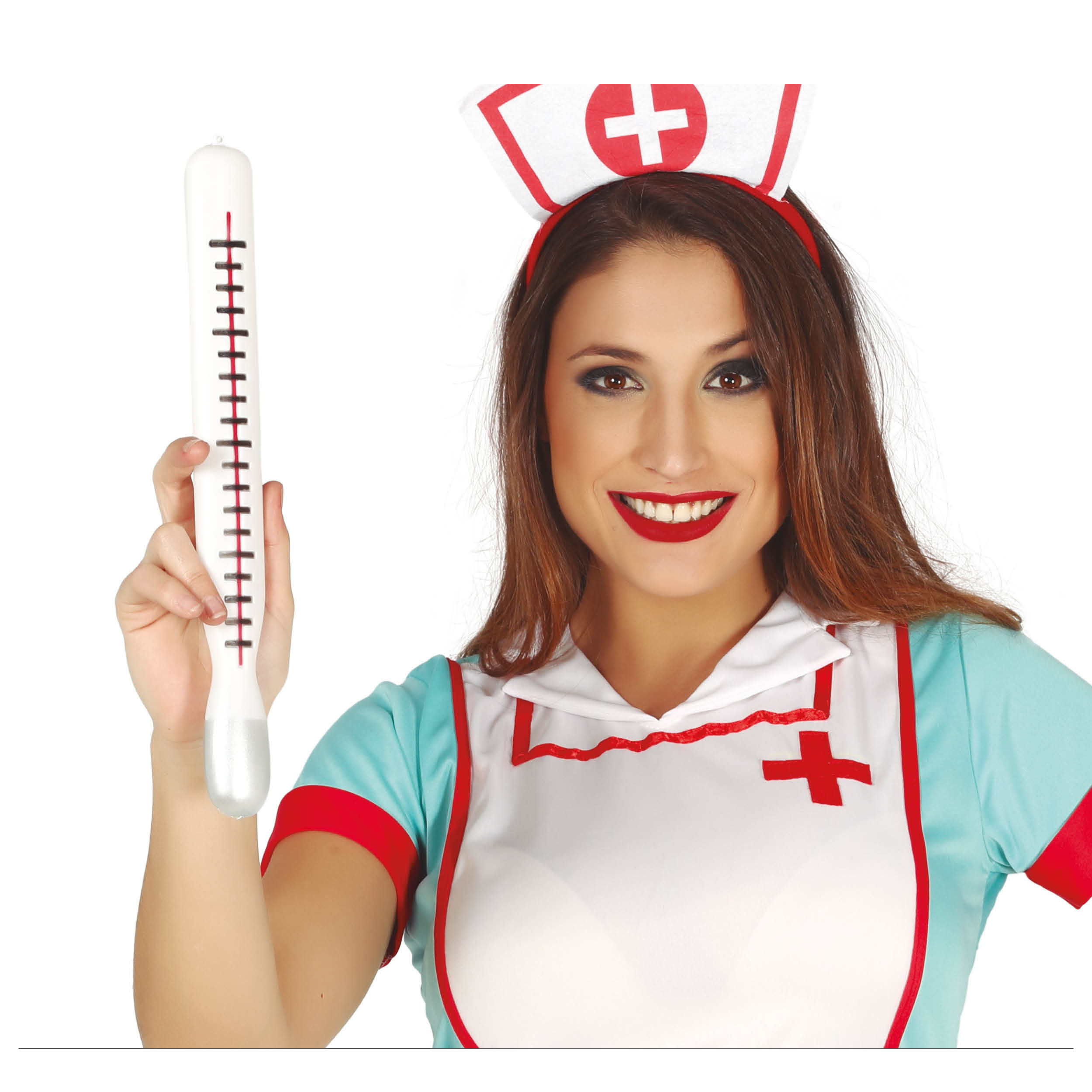 Fiestas Guirca Zuster-Dokter Thermometer XL carnaval verkleed accessoire 34 cm