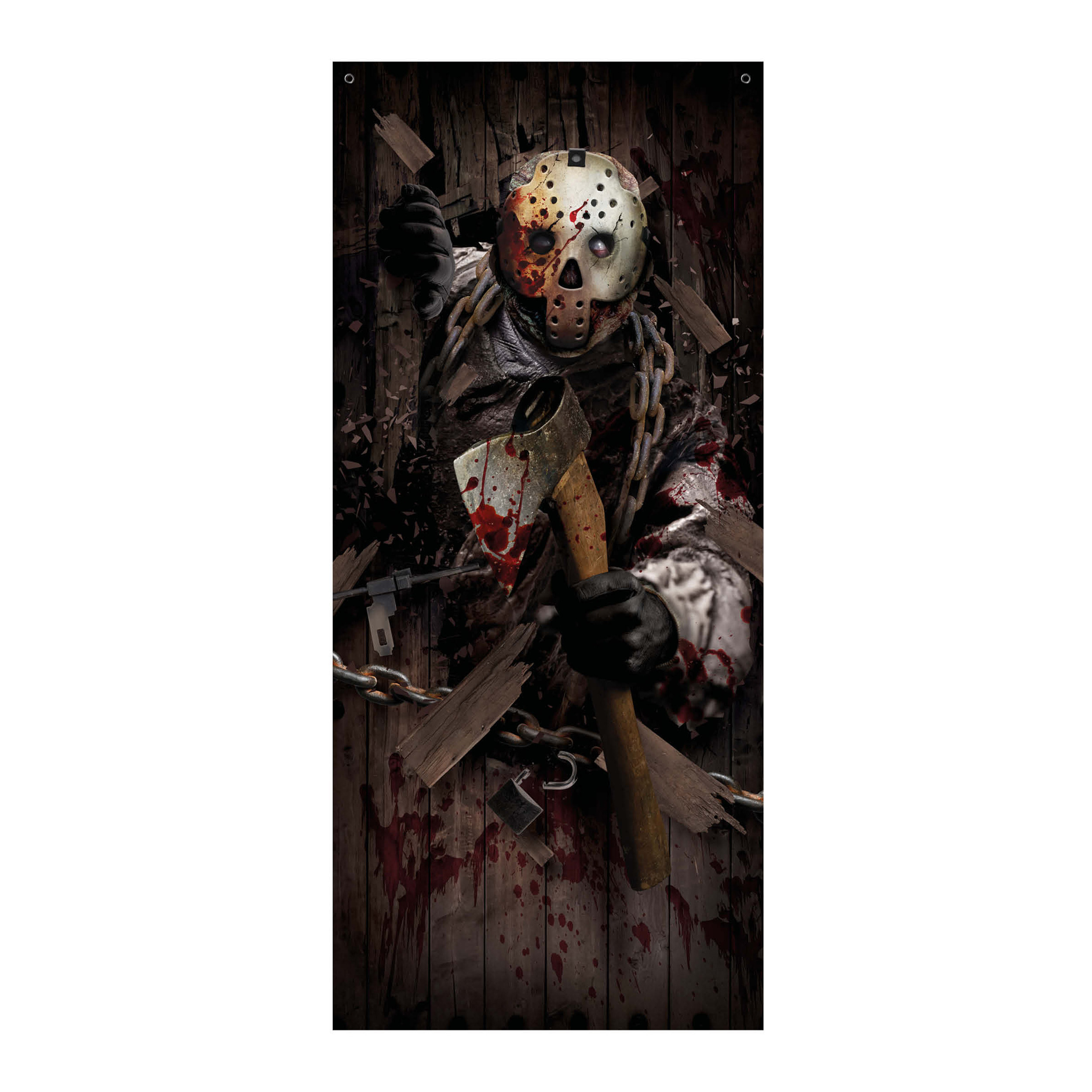 Fiestas Horror deur scenesetter-deurposter moordenaar met bijl Halloween thema versiering 180 x 80 c