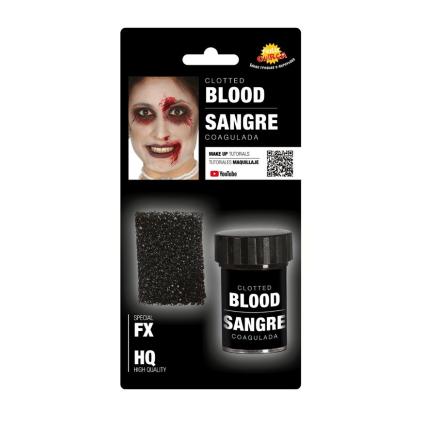 Fiestas Horror nepbloed schmink met sponsje gestold bloed 15 gram Halloween verkleed accessoires-mak