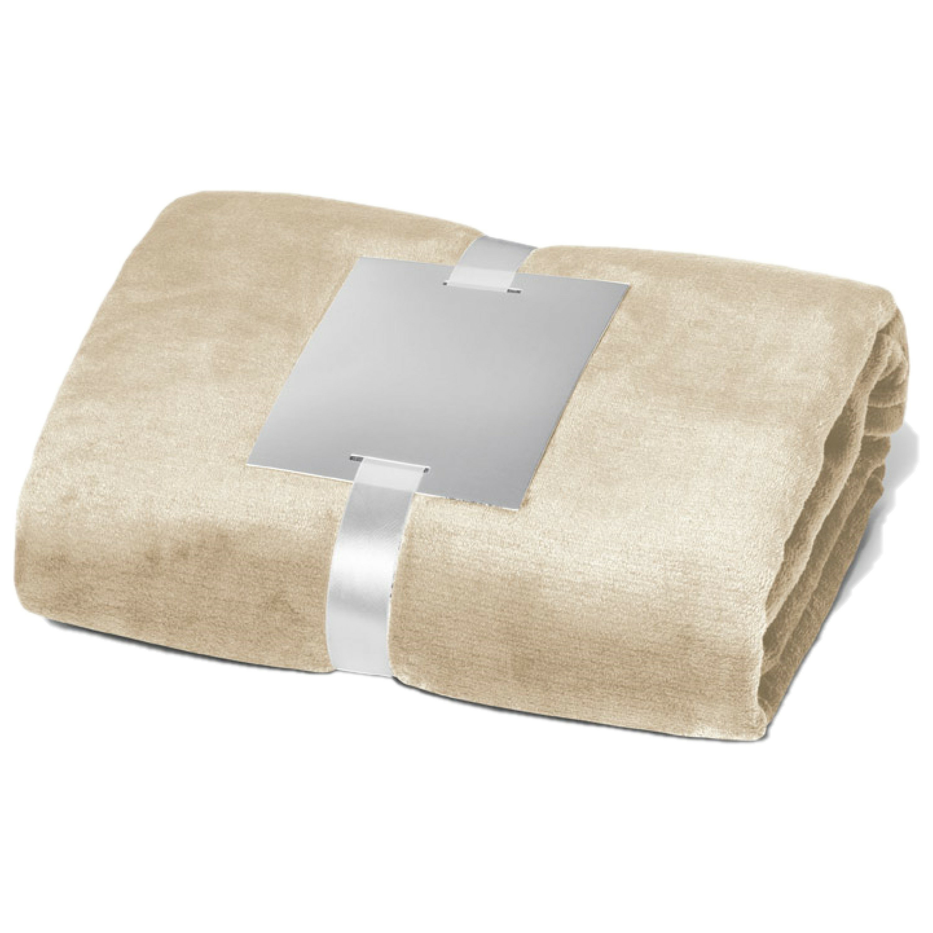 Fleece deken-plaid beige 240 grams polyester 120 x 150 cm