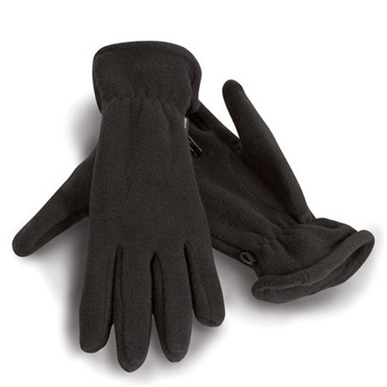Fleece handschoenen zwart voor volwassenen